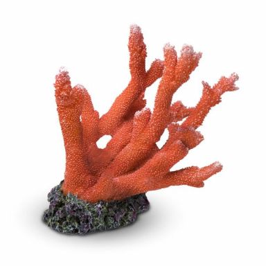 AQUATOP Red Finger Coral Decor - Lifelike Reef Aquarium Ornament for Fresh & Saltwater, CD-10RDS